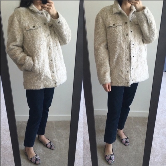 Current Elliott Ivory Teddy Trucker Jacket - Picture 7 of 7